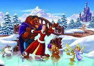 Puzzle de Bella y Bestia en la nieve