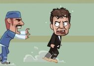 Imagen del juego: Charlie Sheen escapando del centro de rehabilitación