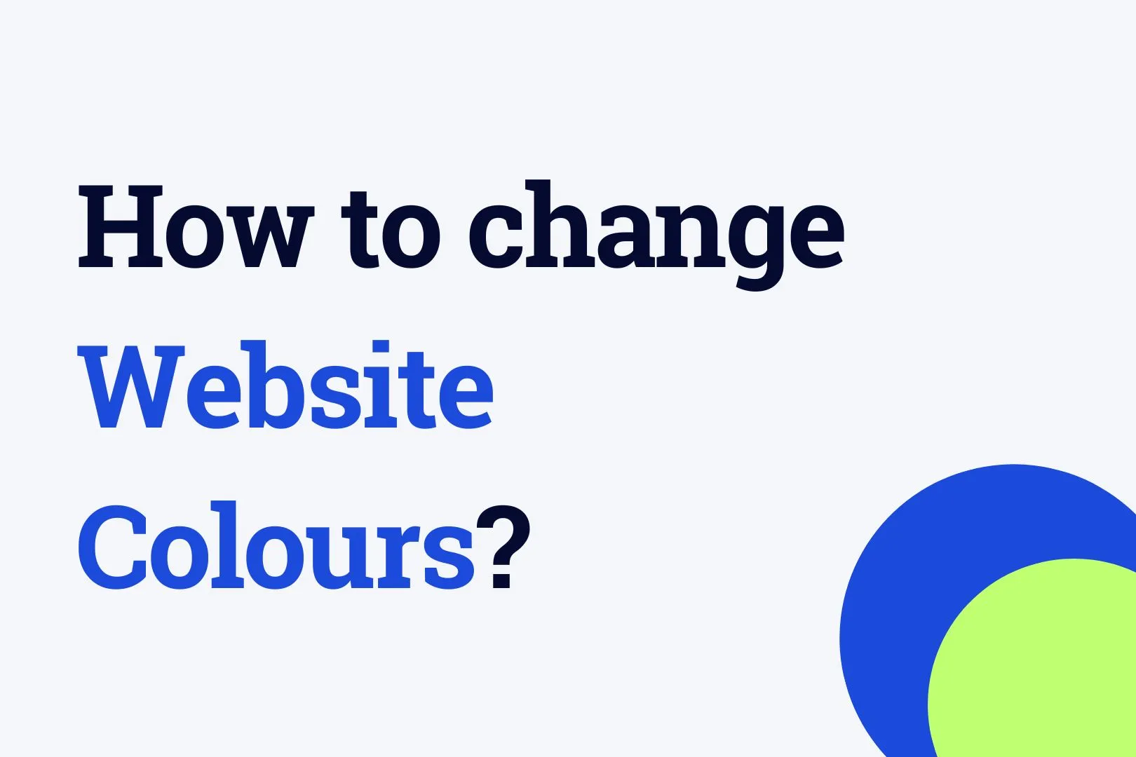 How to change website colours?