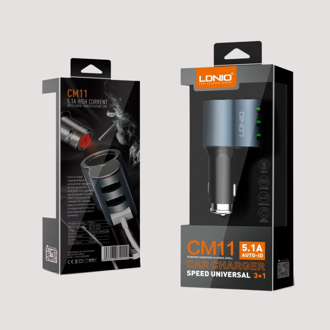 Triple USB + Lighter Car Charger