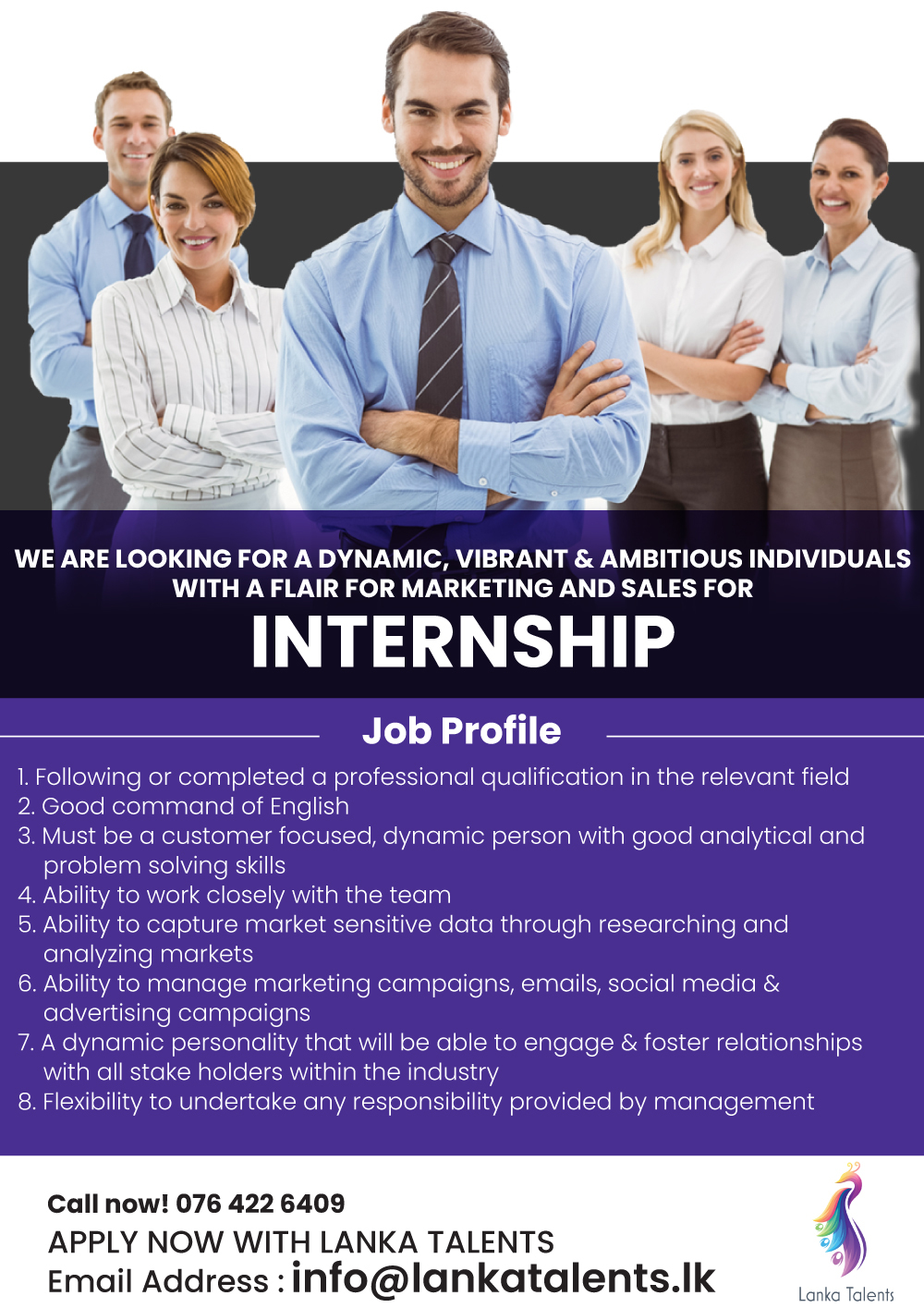 Internship Sales and Marketing Lanka Talents