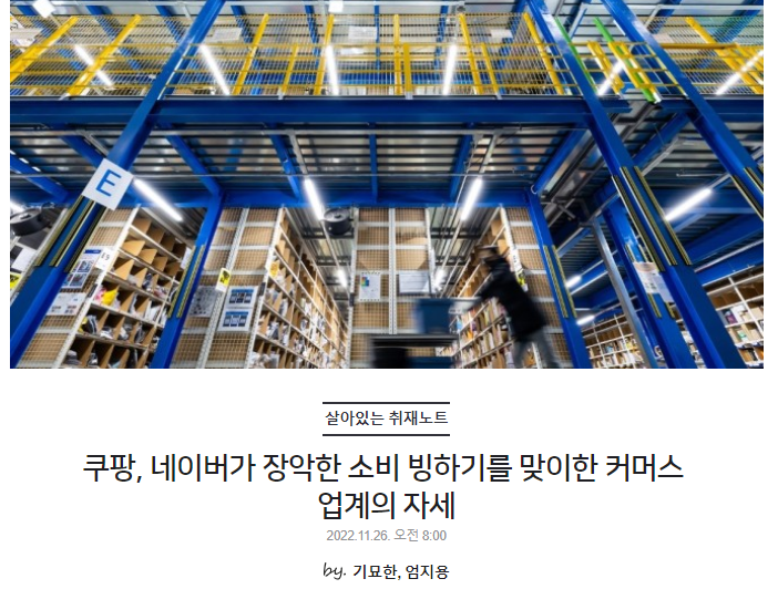 쿠팡, 네이버가 장악한 소비 빙하기를 맞이한 커머스 업계의 자세