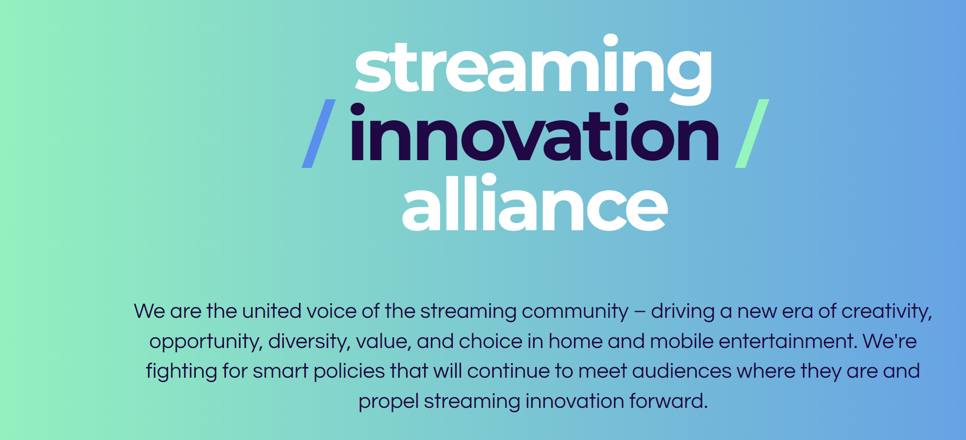 스트리밍이 뭉쳤다, 의회와 미 정부에 대응하는 로비 단체 구성(Streaming services Team to Form Streaming Innovation Alliance Lobbying Group)