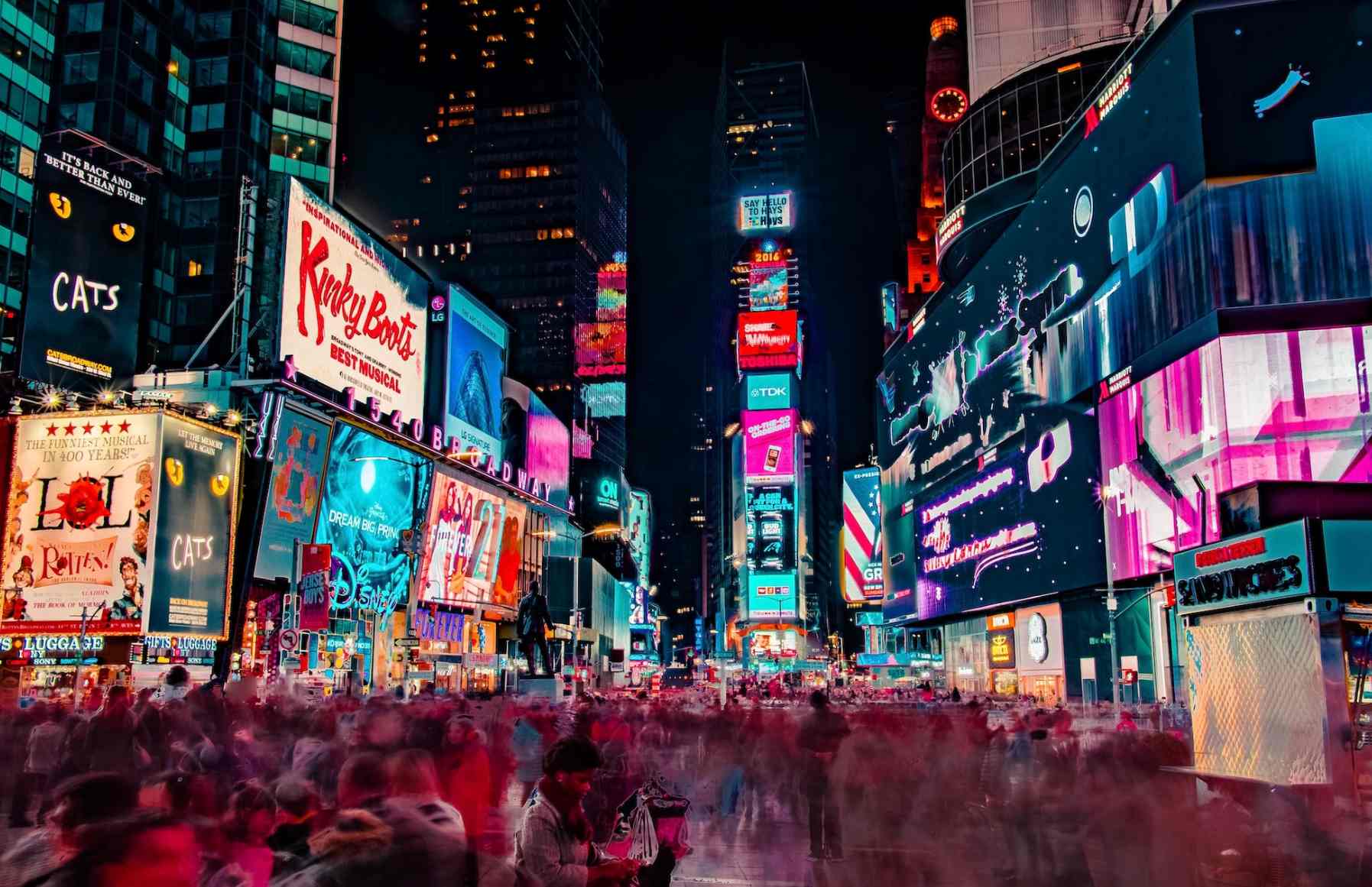 I was on a business trip in NYC and didn’t have much free time, I ran out late one night to do some quick exploring and try and snag a few shots and came back with this gem. I thought it showed the bright city life that Times Square is known for, as well as the business of the city, everyone on the go in different directions 24/7