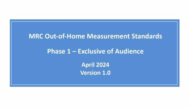 MRC, Out-of-Home Measurement Standards