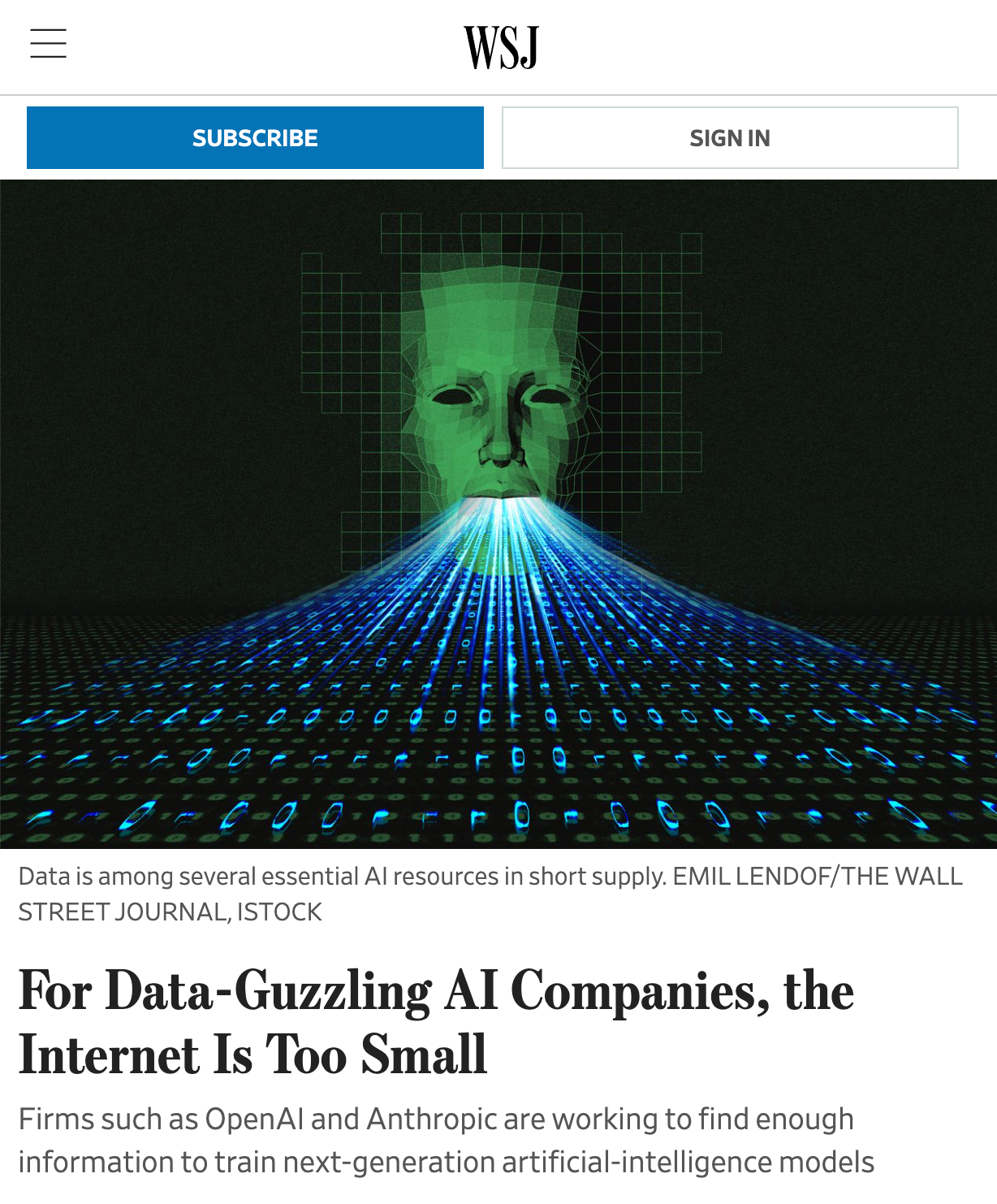 AI 시대, 학습 데이터 고갈