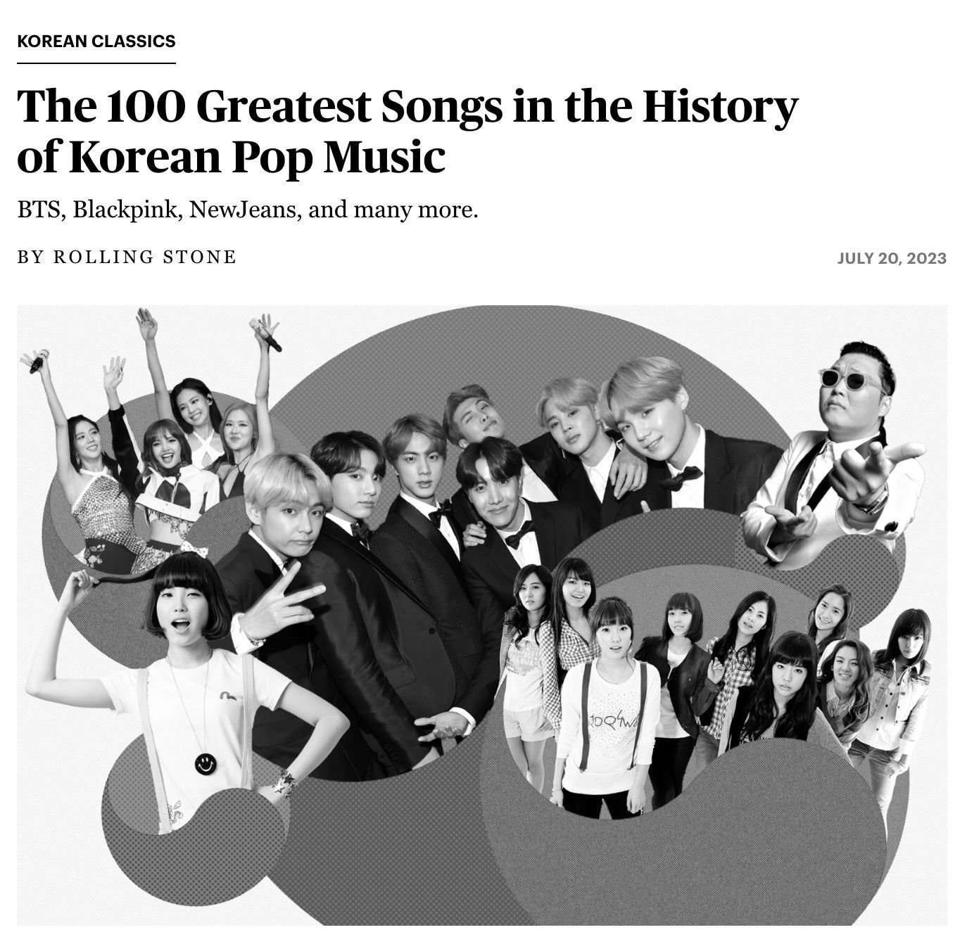 The Irresponsibility of Rolling Stone’s “The 100 Greatest Songs in the History of Korean Pop Music”