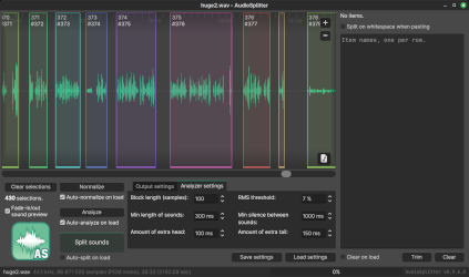 Screenshot of AudioSplitter
