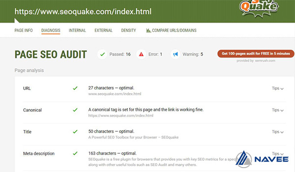Page SEO Audit cung cấp đến bạn nhiều thông tin quan trọng và những đề xuất để tối ưu trang