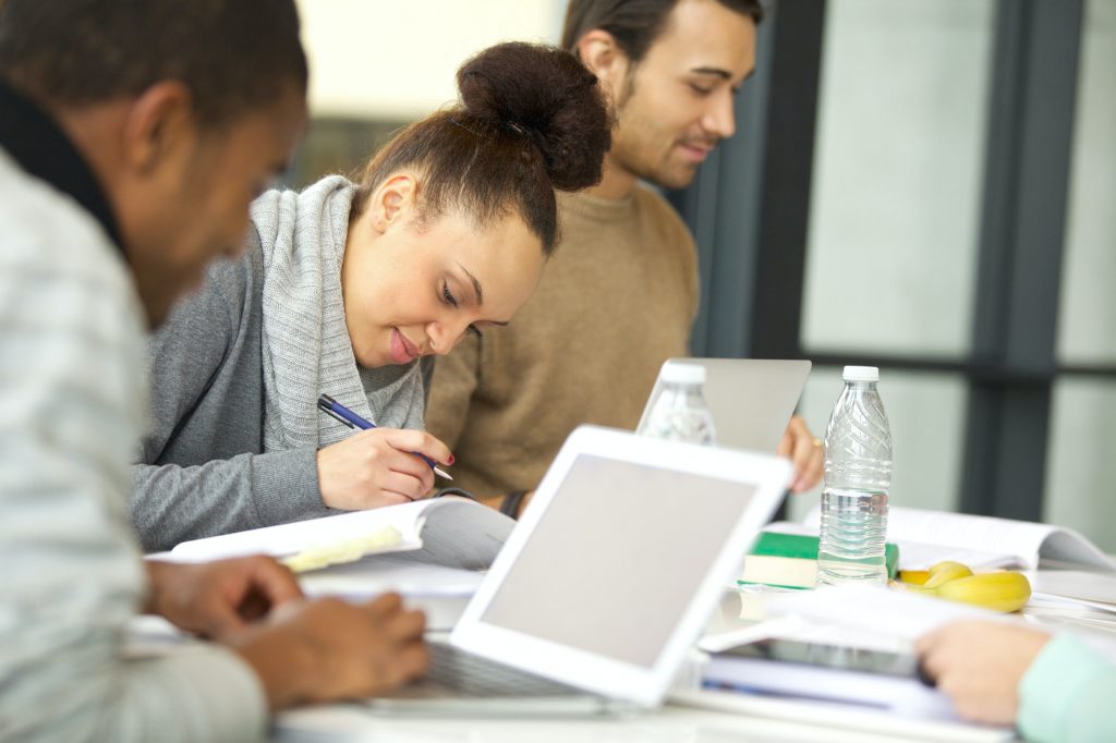 Students preparing their assignments