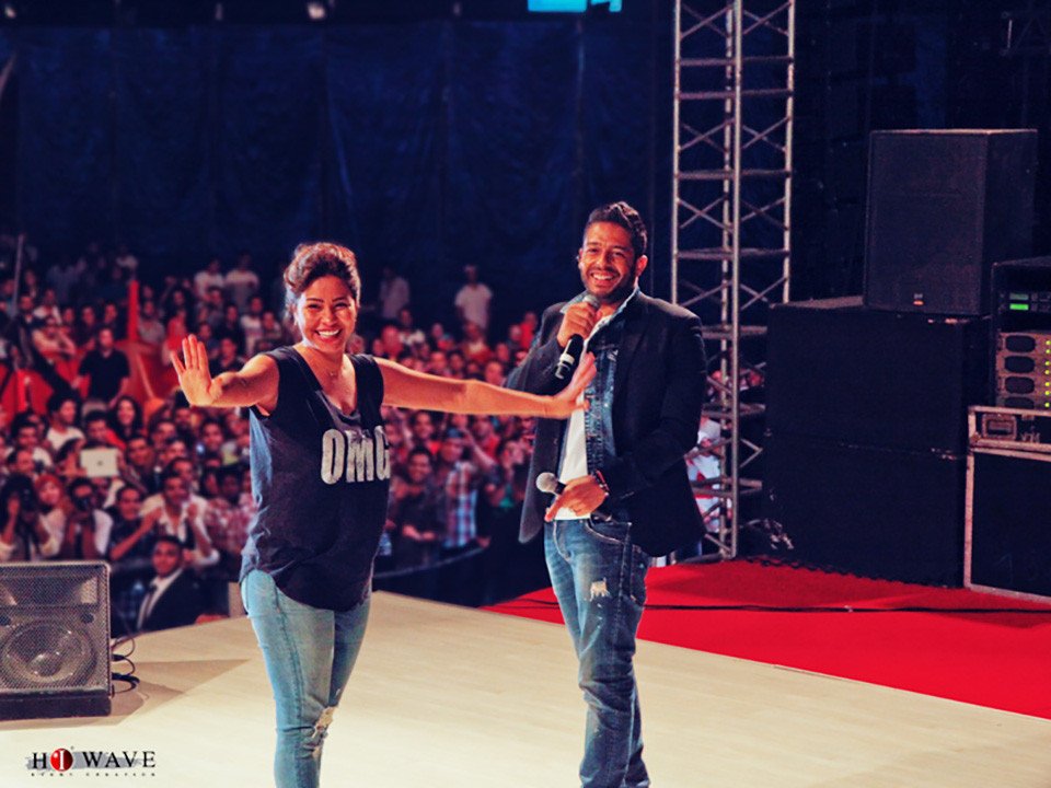 Mohamed Hamaki & Nicole Saba live at  Ahram Canadian University in Cairo 