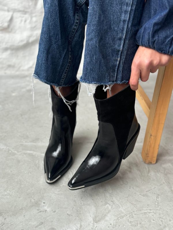 FORBİO BLACK PATENT LEATHER COWBOY BOOTS - Image 2
