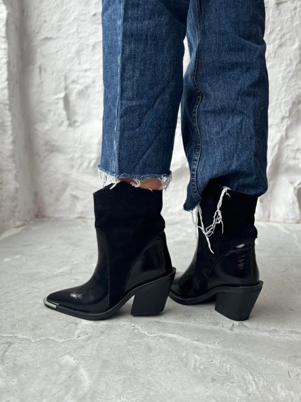 FORBİO BLACK PATENT LEATHER COWBOY BOOTS - Image 6