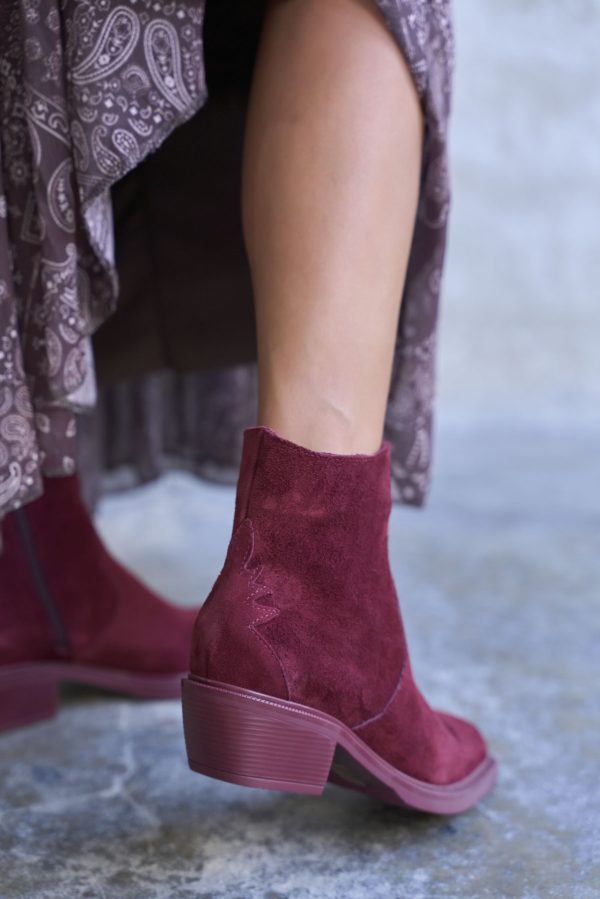 BELİNS MAROON SUEDE COWBOY BOOTS - Image 9