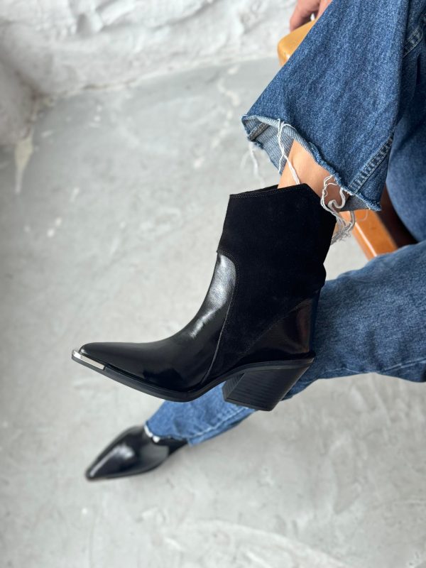 FORBİO BLACK PATENT LEATHER COWBOY BOOTS - Image 5