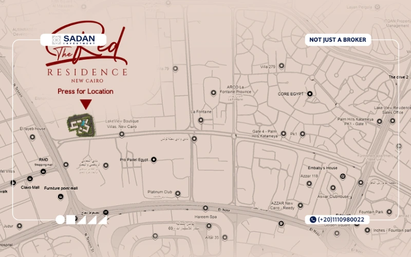 Map of Compound Red Residence New Cairo