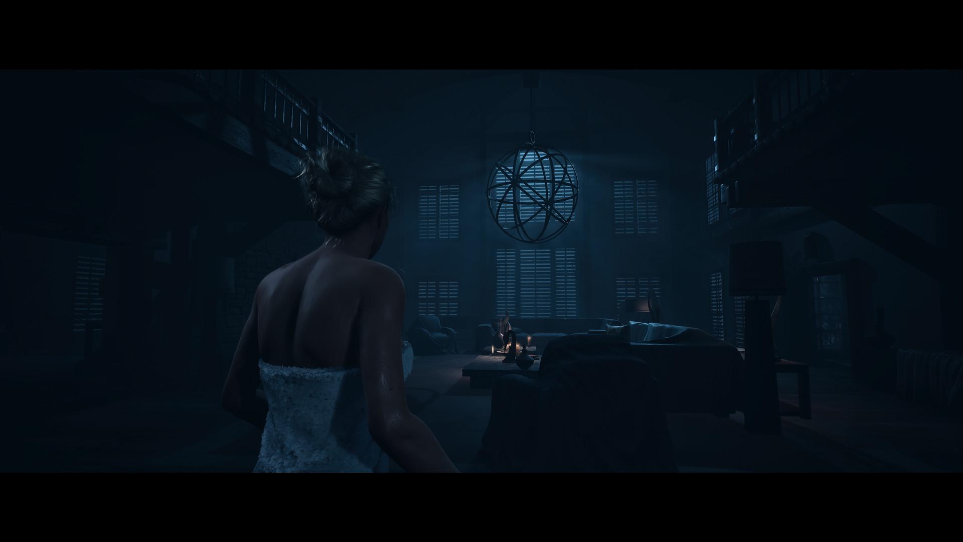 character in bath towel in Until Dawn