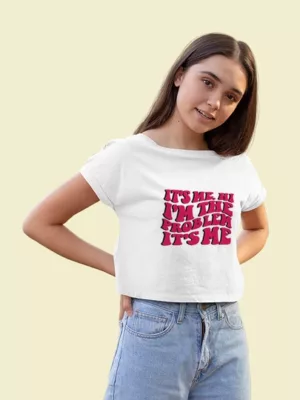 Anti-Hero | Taylor Swift Merch - Awesome Crop Top for Swifties - It's me Hi! I'm the problem its me. Taylor Swift Merch -  "Anti-Hero" inspired crop top for swifties, reflecting her expression.