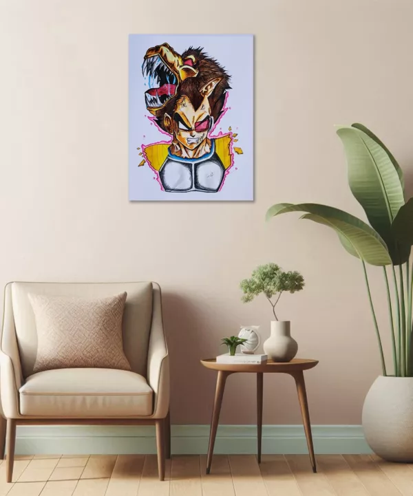 Prince of all Sayains Dragon ball Metal Poster - This Prince of all Sayains piece showcases the powerful and regal presence of Vegeta, the iconic warrior from Dragon Ball.