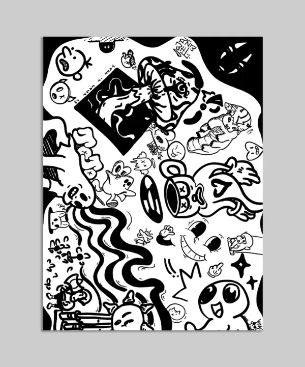 Psychedelic Doodle Abstract Metal Poster - Infuse your space with vibrant energy and captivating design with our Psychedelic Doodle Abstract Metal Poster. This high-quality metal print features an explosion of intricate doodles, perfect for adding a bold, artistic touch to any room.