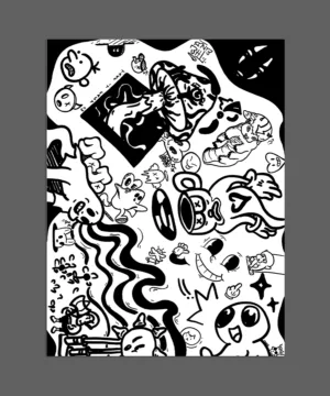 Psychedelic Doodle Abstract Metal Poster - Infuse your space with vibrant energy and captivating design with our Psychedelic Doodle Abstract Metal Poster. This high-quality metal print features an explosion of intricate doodles, perfect for adding a bold, artistic touch to any room.