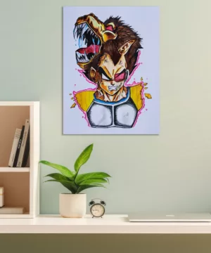 Prince of all Sayains Dragon ball Metal Poster - This Prince of all Sayains piece showcases the powerful and regal presence of Vegeta, the iconic warrior from Dragon Ball.