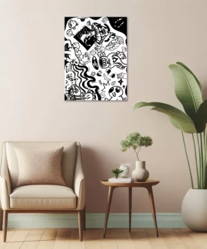 Psychedelic Doodle Abstract Metal Poster - Infuse your space with vibrant energy and captivating design with our Psychedelic Doodle Abstract Metal Poster. This high-quality metal print features an explosion of intricate doodles, perfect for adding a bold, artistic touch to any room.