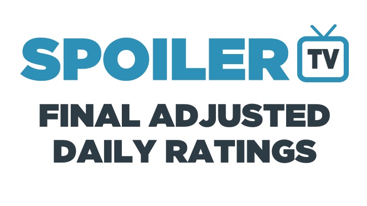 Final Adjusted TV Ratings for Thursday 11th January 2018