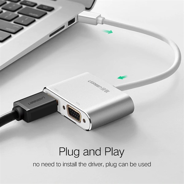 CÁP THUNDERBOLT - MINI DISPLAYPORT TO HDMI + VGA UGREEN 20422 - HÀNG CHÍNH HÃNG