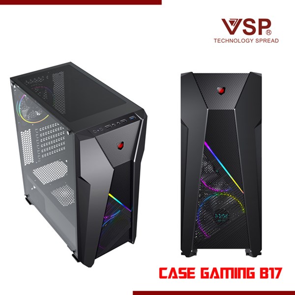 VỎ CASE MÁY TÍNH GAMING VSP B17 MẶT KÍNH TRONG SUỐT