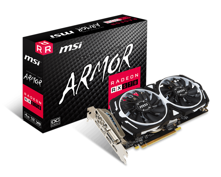 CARD VGA MSI RADEON RX570 ARMOR 4G OC CŨ