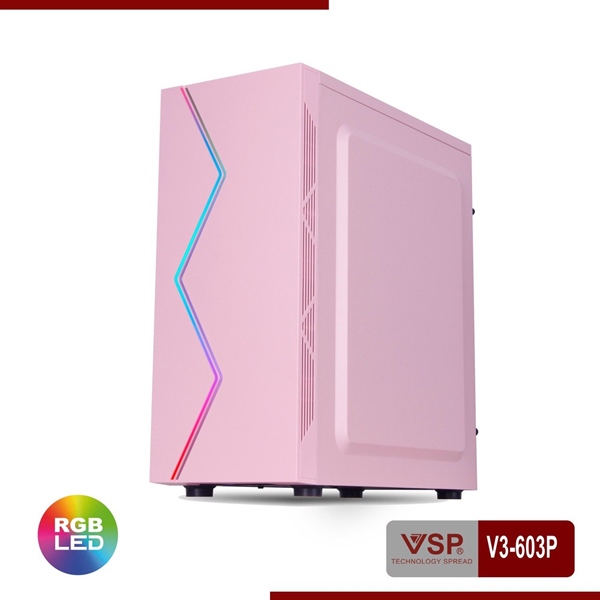 VỎ CASE GAME VSP V3-603P (PINK ) KÍNH CƯỜNG LỰC