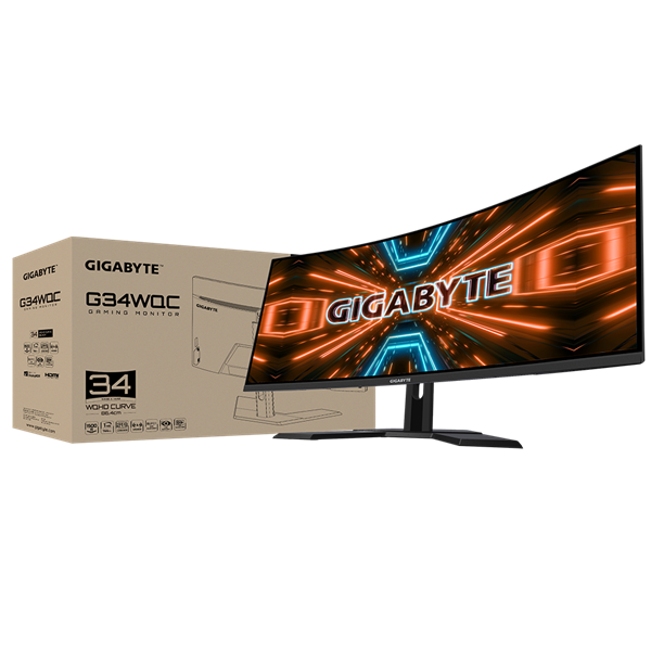 MÀN HÌNH 34" CONG GIGABYTE G34WQC 2K 144Hz CHUYÊN GAME