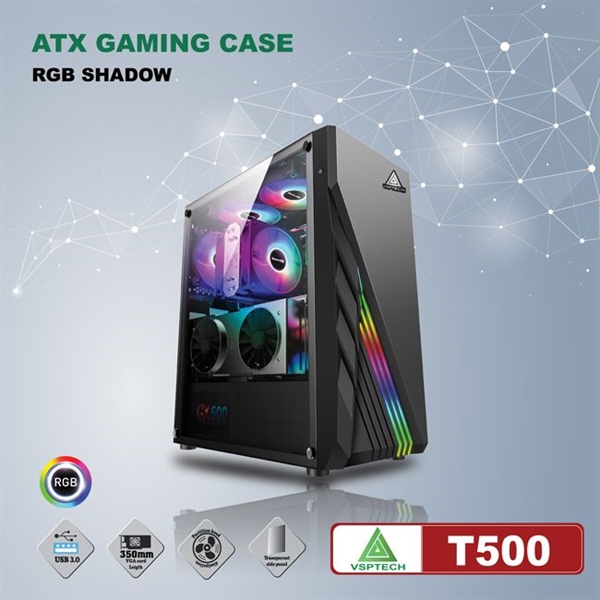 Thùng máy Case VSPTECH Gaming T500 (No Fan)