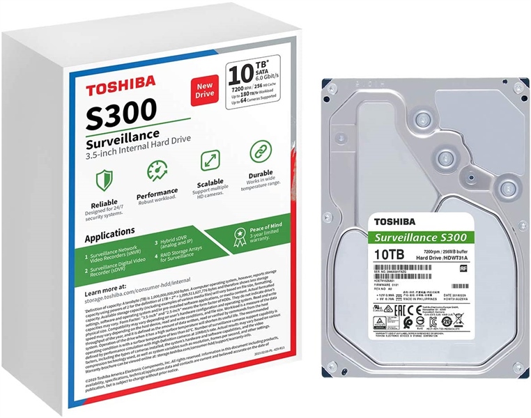 Ổ Cứng Camera Toshiba Surveillance S300 10TB SATA 7200RPM 256MB Cache 3.5"