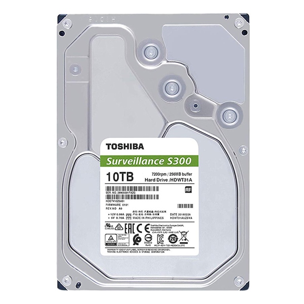 Ổ Cứng Camera Toshiba Surveillance S300 10TB SATA 7200RPM 256MB Cache 3.5"