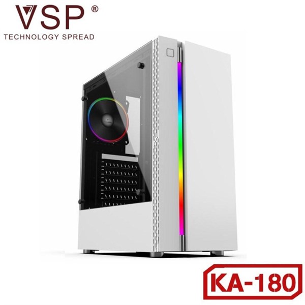 THÙNG CASE MÁY TÍNH VSP KA180 (SẴN LED RGB TRƯỚC MẶT TRƯỚC)