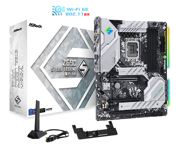 Mainboard ASROCK Z690 STEEL LEGEND WIFI 6E (Intel Z690, Socket 1700, ATX, 4 khe Ram DDR4)