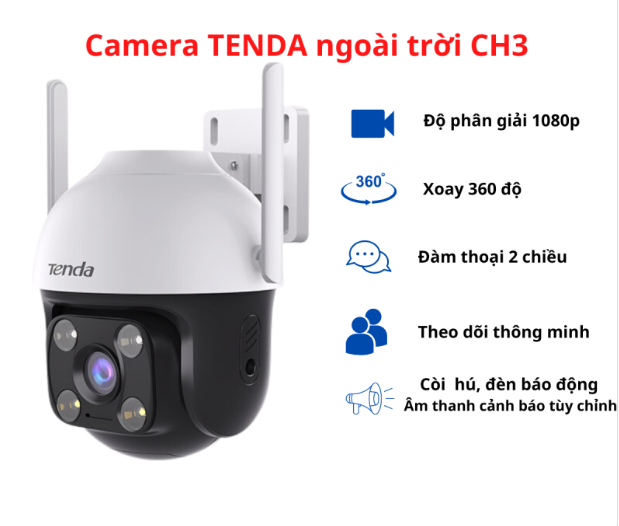 Camera WiFi Tenda CH3-WCA (Camera Quay Quét Ngoài Trời 1080P)