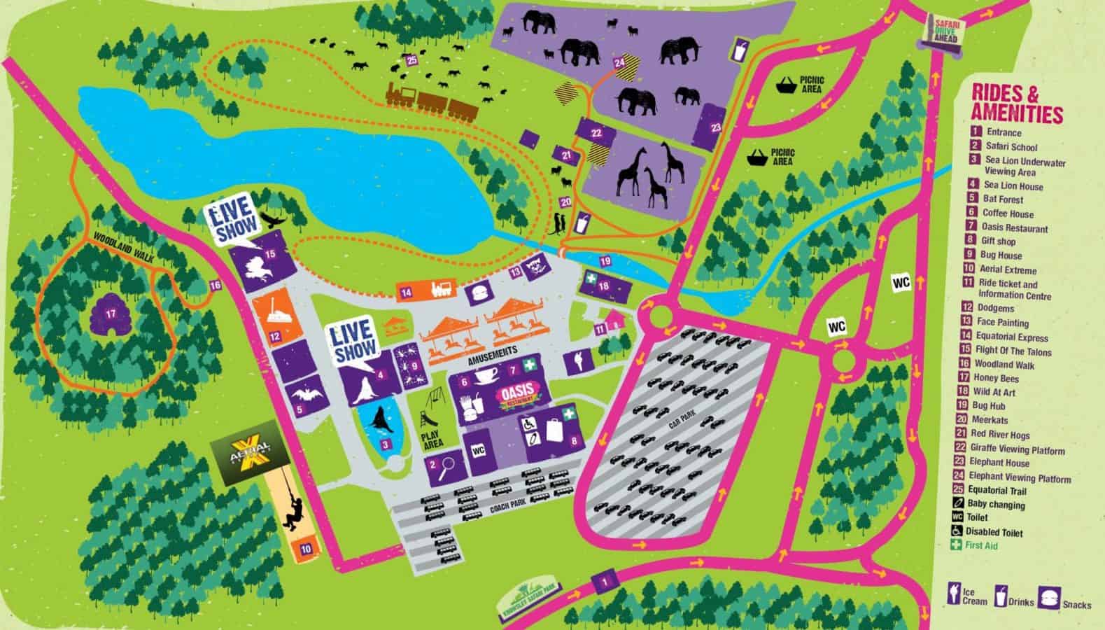 knowsley safari park walking map