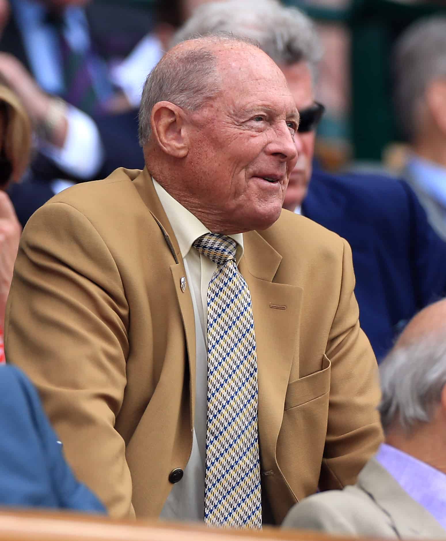 Geoffrey Boycott in the royal box of centre court on day two of the Wimbledon Championships at the All England Lawn Tennis and Croquet Club, Wimbledon.