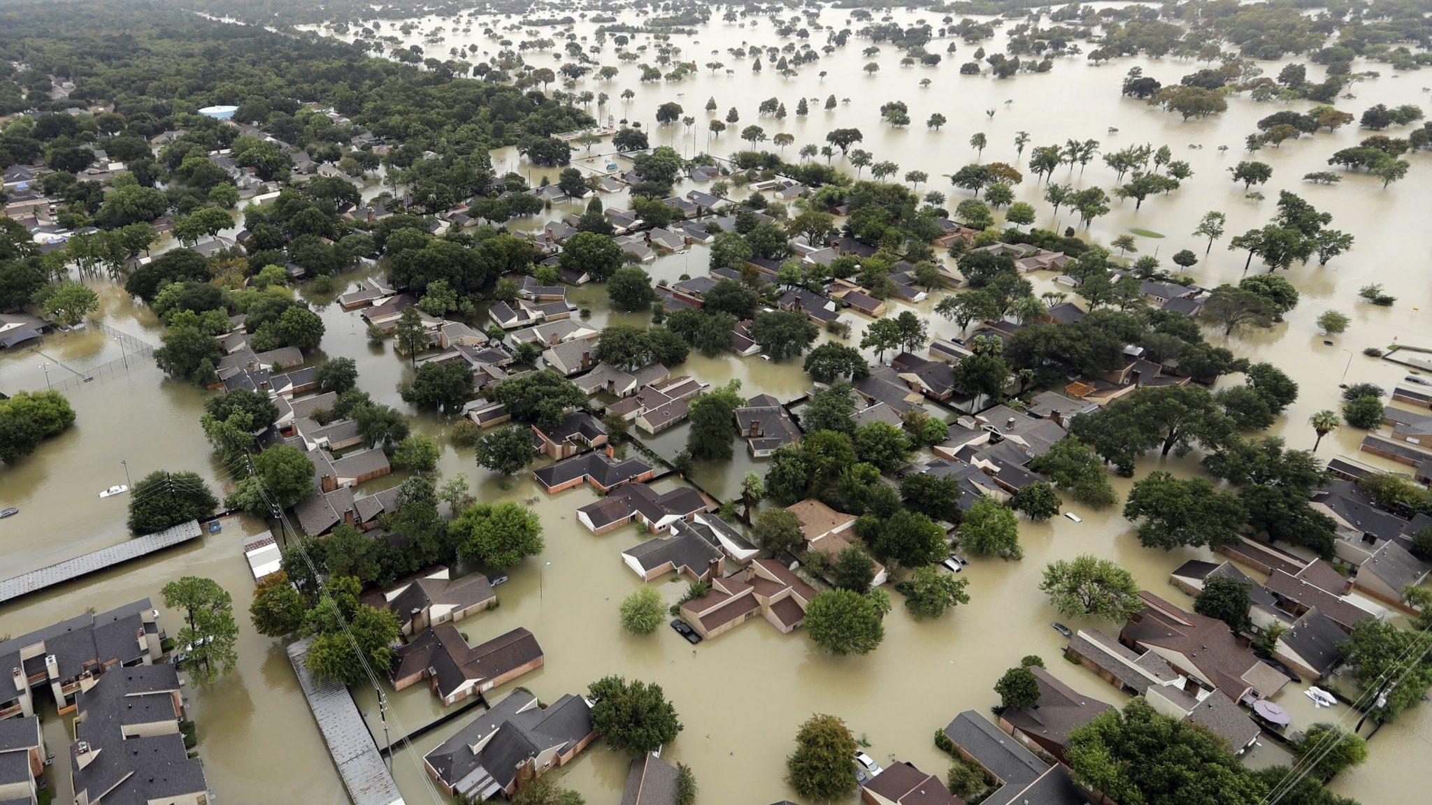 Flooded area of Houston after Hurricane Harvey, 2017 (AP Photo/David J. Phillip)