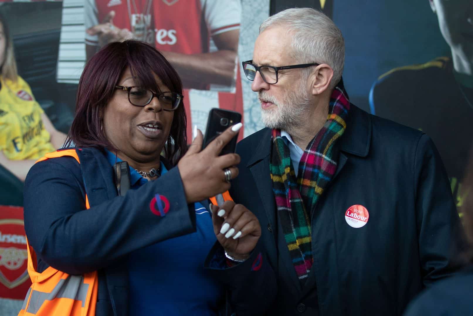 Jeremy Corbyn receives warm reception on cold morning at Finsbury Park Station (PA)