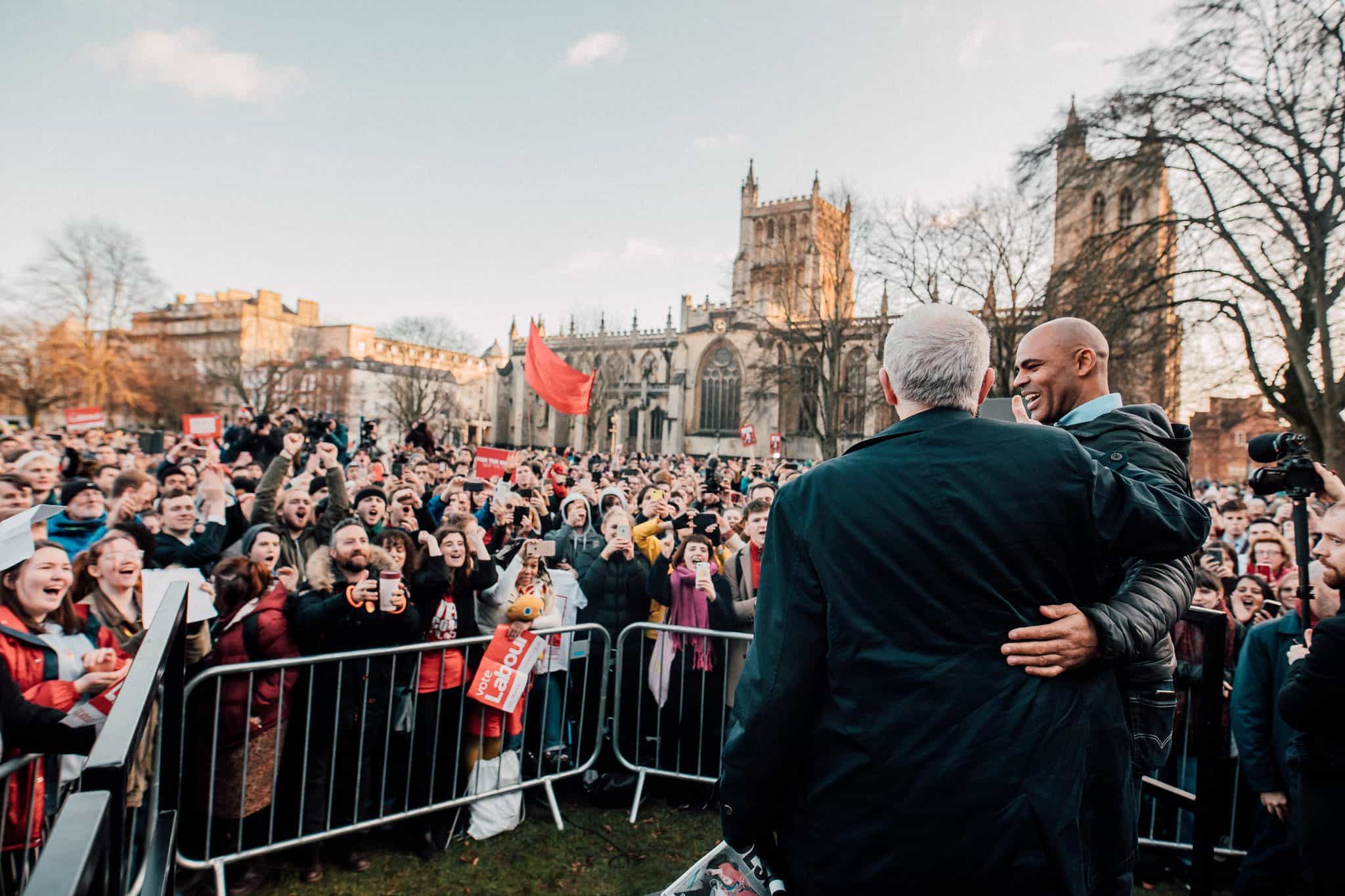 Crowds gather to see Corbyn in Pendle