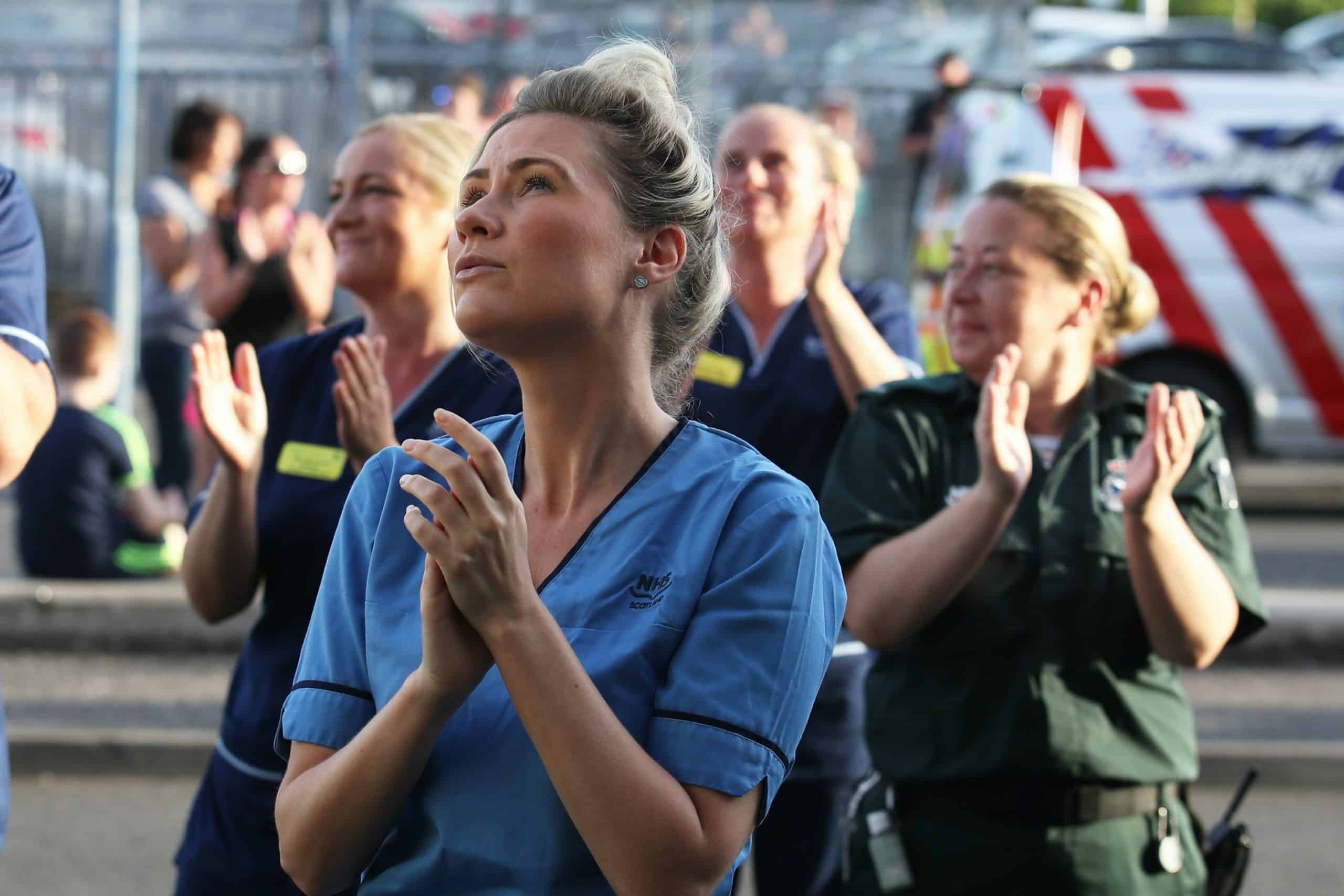 Collection of NHS staff clapping