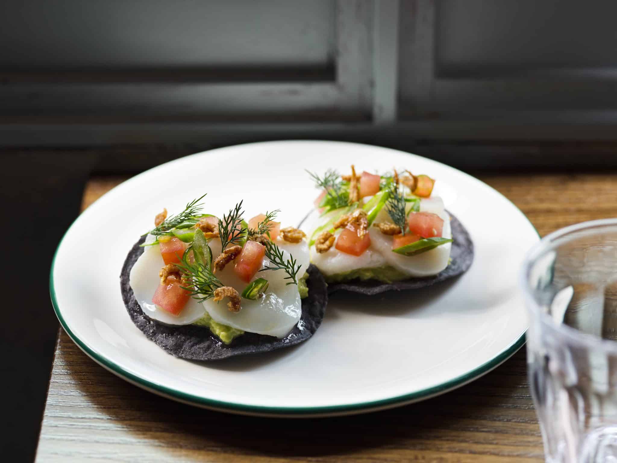 London's best new restaurant openings El Pastor Baja California Scallop Tostada, EP Soho, Jason Lowe