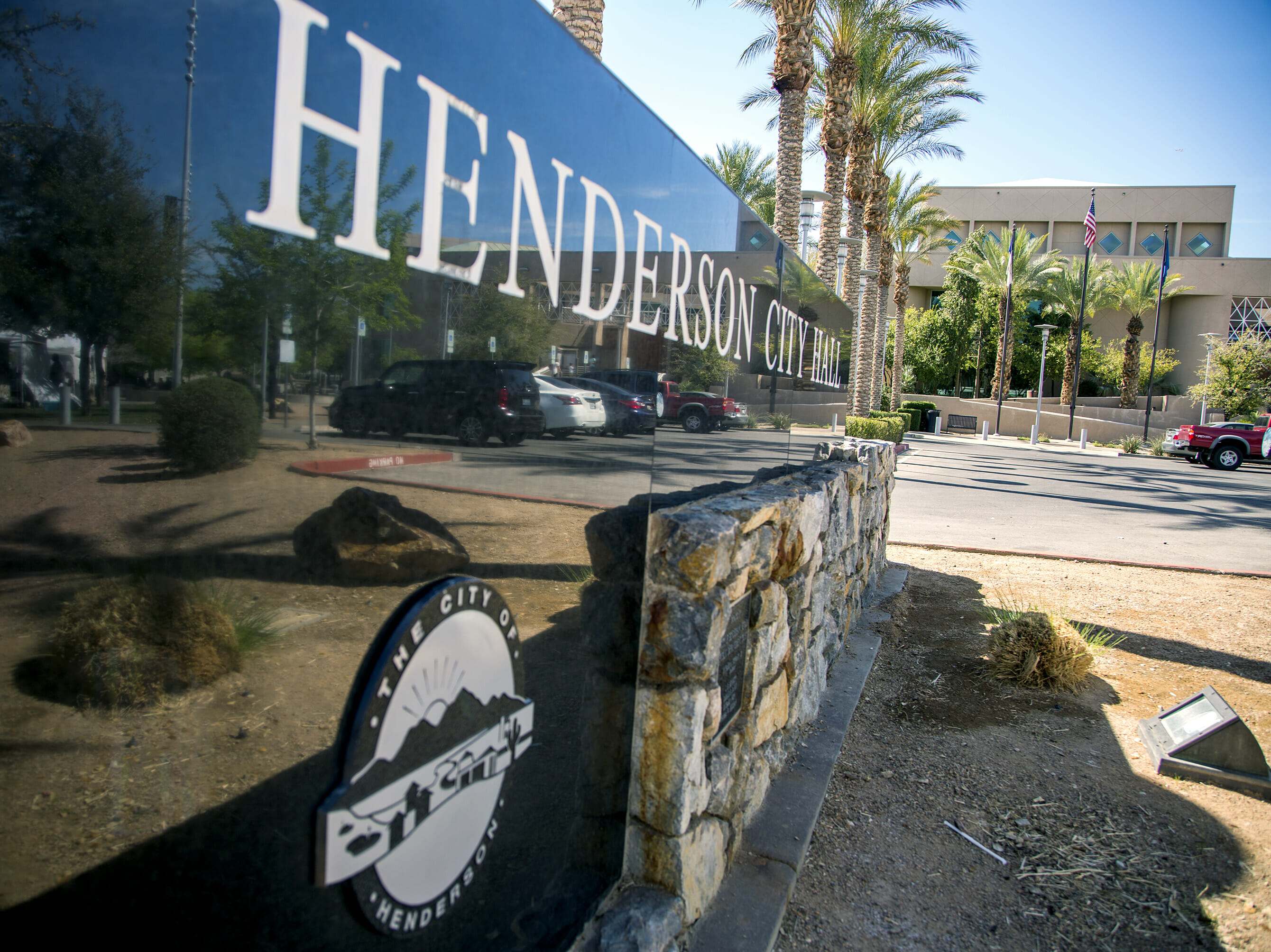 A picture of Henderson City Hall Sign