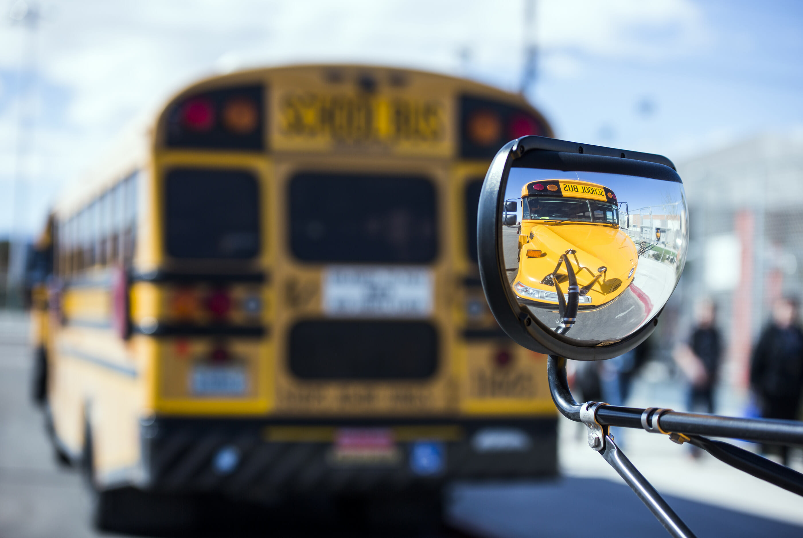 The back end of a Clark County School bus