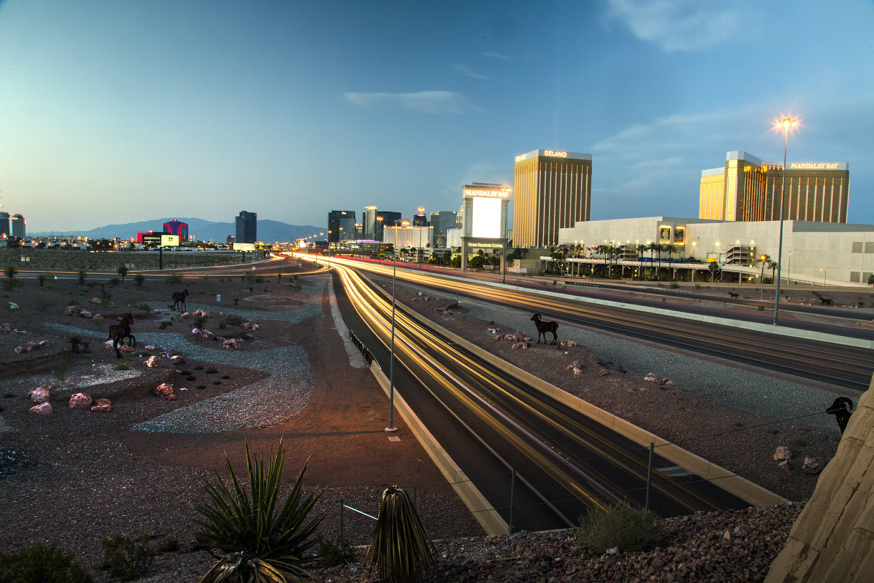 Early morning photo of the I-15 near the Las Vegas Strip