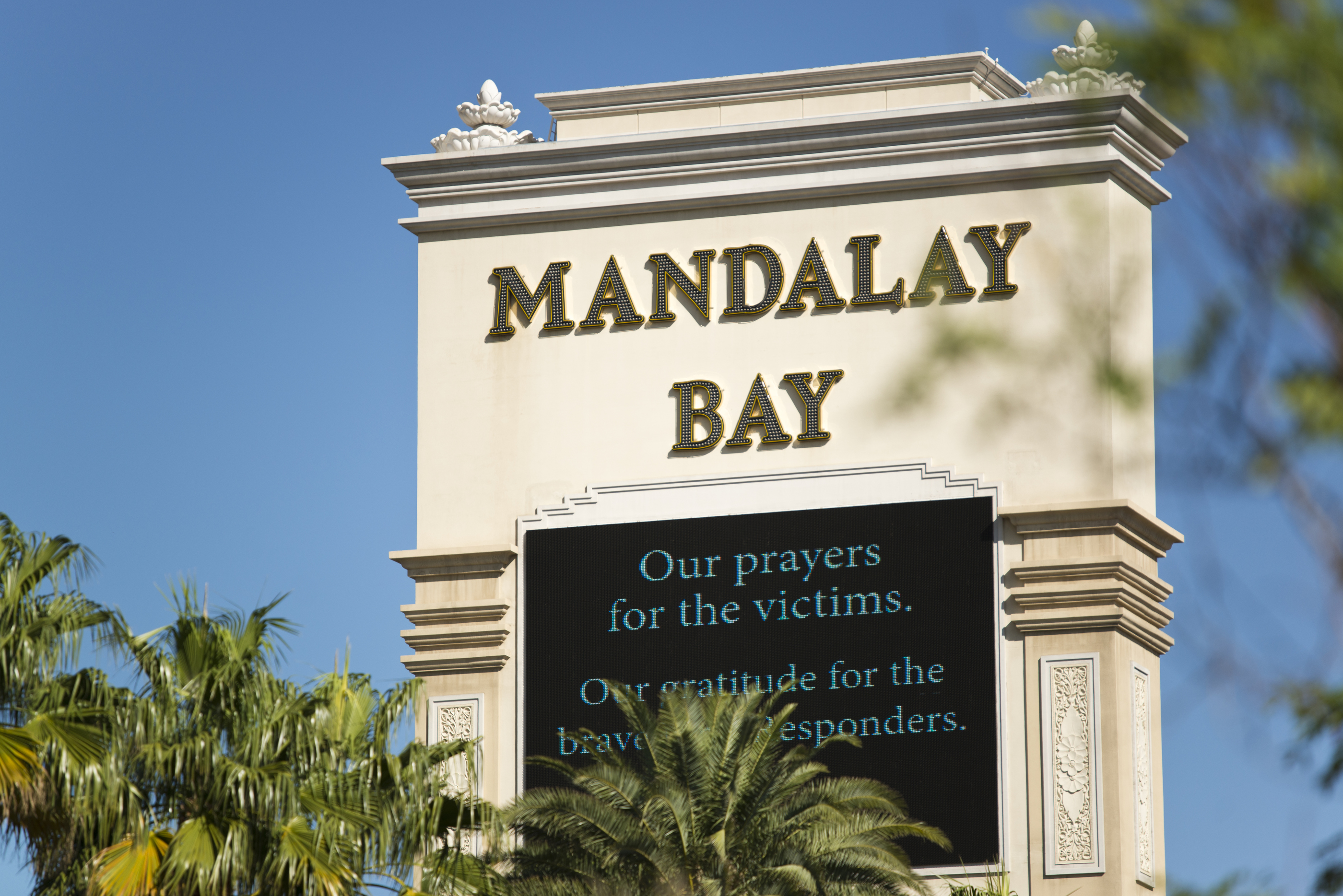 The Mandalay Bay sign on the Las Vegas Strip